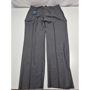 Leonardo Valenti Dress Pants Mens 44x36 Gray Wool Flat Front Unhemmed NWT
